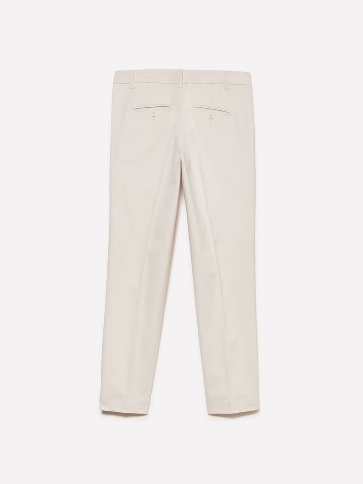 Light beige slim fit chinos - women's slim fit trousers - Beige | Sisley image number 6